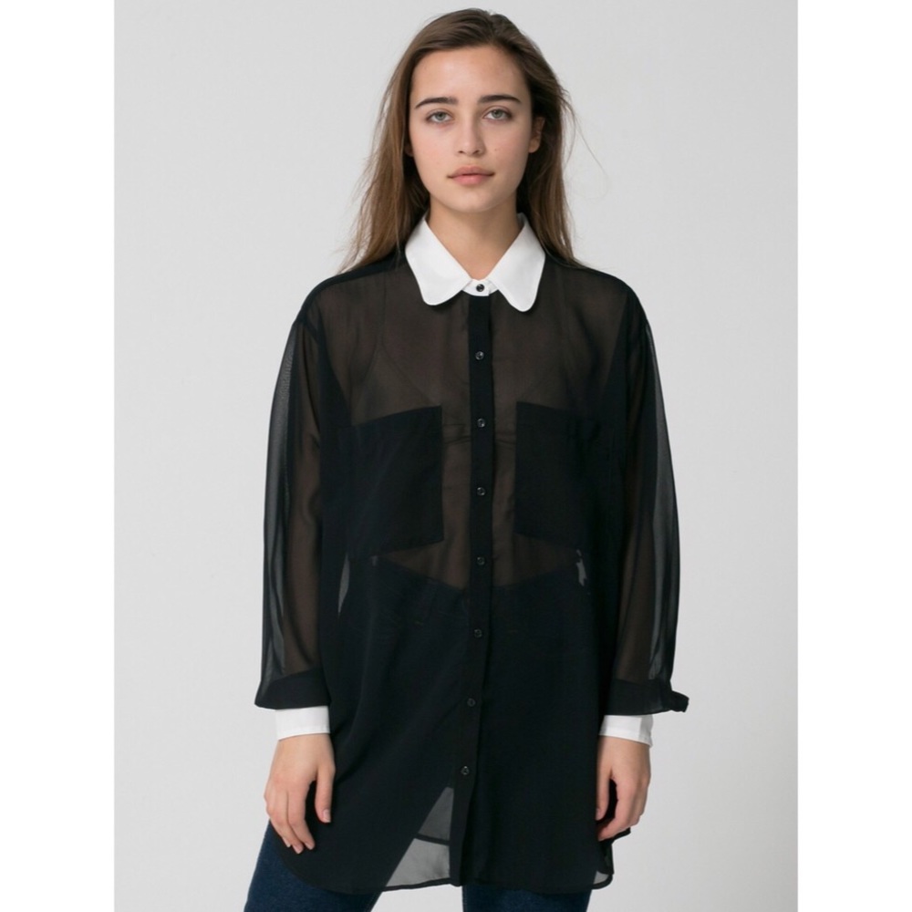 American Apparel Chiffon Long Sleeve